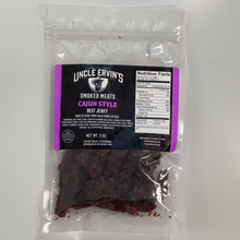 Load image into Gallery viewer, Package of Uncle Ervin&#39;s Cajun Style Beef Jerky in a clear bag on a white background
